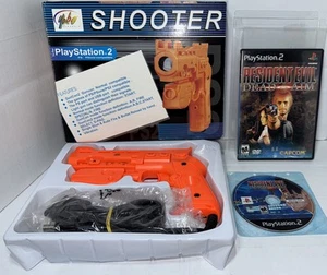 PlayStation 2 PS2 Gun Con 2 Bundle w/ Resident Evil Dead Aim Tested & Works - Picture 1 of 22