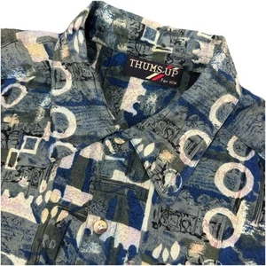 VTG THUMBS UP for Him Mens Rayon short sleeve button abstract shirt - L - Picture 1 of 6