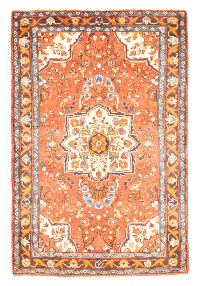 Alfombra tradicional vintage anudada a mano alfombra de lana oriental de 3'5" x 5'2" Foto 1 de 4