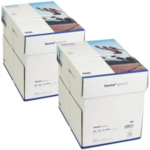 10x Tecno Vitesse Papier 80g/M² din A4 5000 Feuille Blanc pour Imprimante - Photo 1/3