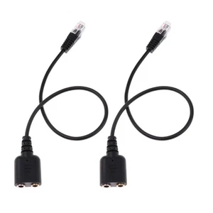 2 Pcs Double Prise Audio 3,5 Mm Femelle Vers Mâle RJ9 Prise Câble Adaptateur - Afbeelding 1 van 7