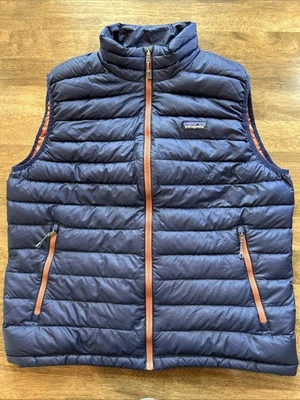 Patagonia Navy Blue Full Zip Down Puffer Sweater Vest Men's Large - Image 1 of 4