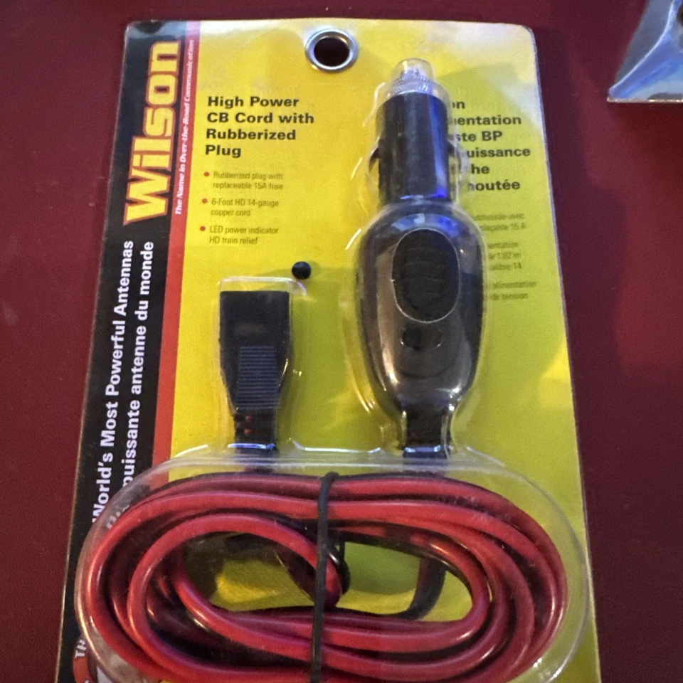 Wilson Antennas 3053CBPP CB Power Cord 3-Pin with12v Cigarette Lighter Plug - Image 1 of 1