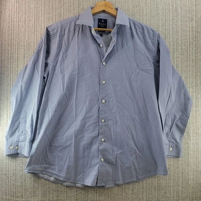 Рубашка мужская Ben Sherman размер XL синяя Micro Dot эластичная на пуговицах спереди сорочка - Изображение 1 из 4