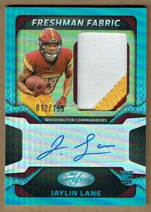 Espejo de tela certificado Freshman 2025 firmas verde azulado Jaylin Lane #12/199 automático - Imagen 1 de 2