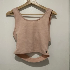 Women's ROXY Good Keepsake Cropped Tank Top Back Cutout Peach Size Large Summer - Picture 1 of 8