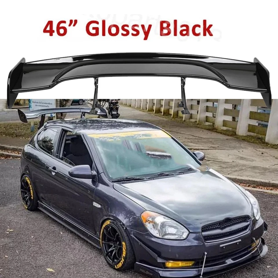 For Hyundai Accent Glossy Black 46” GT-Style Rear Trunk Spoiler Lip Racing Wing - Image 1 of 4