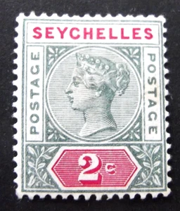 Seychelles-1890-QV 2c Red/Green-MH Good gum - Picture 1 of 2