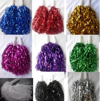1 Pair Cheerleading pompoms Waver Fancy Dress Costume Pom Pom Dance Hen Party  - Image 1 of 2