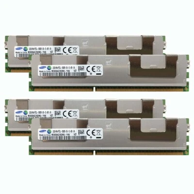 4x 32GB Samsung 4Rx4 PC3L-10600R DDR3L 1333Mhz DIMM ECC SERVER Memory RAM - Image 1 of 3