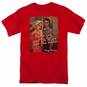 Cry Baby Kiss Me T Shirt Mens Licensed 80s Cult Classic Movie Tee Red - Picture 1 of 2