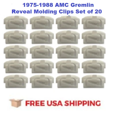 Se adapta a 1975-1988 AMC Gremlin Vidrio Parabrisas Moldura Revelar Clips GM 20169887 Foto 1 de 2