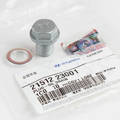 New Hyundai Kia Genesis Engine Oil Drain Plug & Washer 21512-23001 - Image 1 of 3