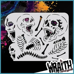 Knochenstacker #2 - Wiederverwendbare Airbrush Schablone Vorlage - Bild 1 von 4