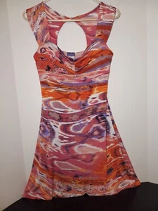 Purple Rain Junior Womens L Dress Spring Break Summer sleeveless Abstract purple - Picture 1 of 24