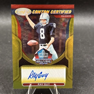 2022 Panini Certified Ray Guy Canton Certified Gold Auto /10 Raiders HOF - Image 1 of 3