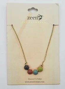 Collana Zeen Accessories Zeenwoman tono oro con cerchi smaltati multicolore - Foto 1 di 6