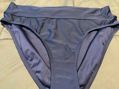 Nautica Women's Solid Bikini Swim Bottom Bathing Suit XL Deep Sea Blue - Image 1 of 4
