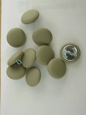 10 TAUPE GREY FAUX LEATHER BUTTONS UPHOLSTERY  30L=APROX 3/4" or 19 mm B8 - Image 1 of 3