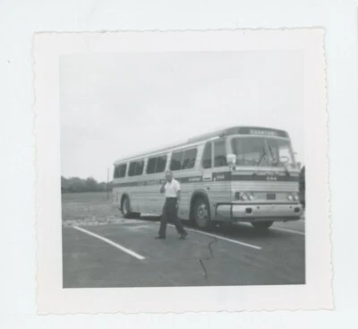 Vintage Photo D & F Transit Bus Headed To Chester Driver Takes Break NY 1940s - Image 1 of 2
