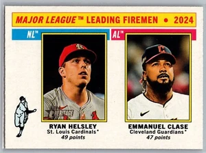2025 Topps Heritage #205 Ryan Helsley Emmanuel Clase MLB Leading Firemen Insert - Bild 1 von 2