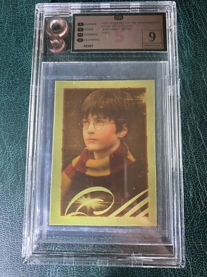 PANINI HARRY POTTER SLABBED STICKER CARD DANIEL RADCLIFFE ONLY GRADED 9 MINT - Image 1 of 2
