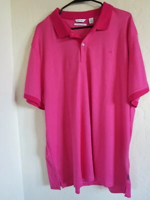 Calvin Klein мужчин жидкость TOUCH короткие S. поло, яркий ROSA, XXL, новый с Ярлыками, рекомендуемая розничная цена производителя $65 - Изображение 1 из 4