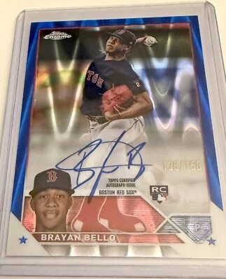 2023 Topps Chrome - Rookie Autographs Blue Wave Refractor Brayan Bello /150  - Image 1 of 2