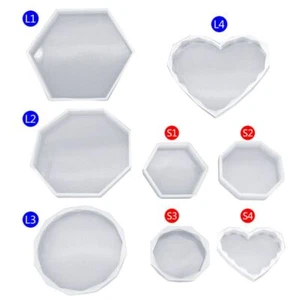 Silicone Mold Hexagon Heart Octagon Shape Crystal DIY Making Epoxy Resin Molds - Picture 1 of 30