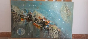 Cuadro abstracto Acrilico Sobre panel de madera - Imagen 1 de 5