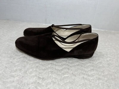 Zapatos planos sin cordones de gamuza granate oscuro Giorgio Armani para mujer talla 36 EE. UU. 6 Foto 1 de 4