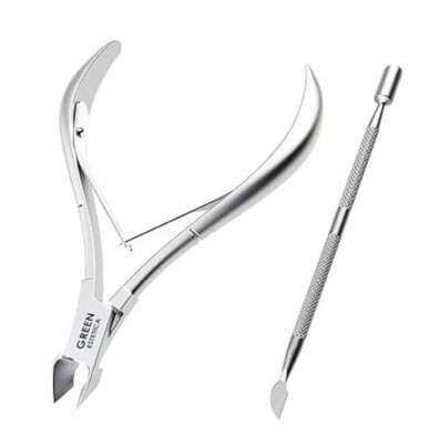 Green Estetica Professional Cuticle Nipper and Cuticle Pusher Set