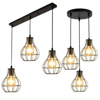 Plafonnier r?tro vintage suspendu en m?tal 3 t?tes lustre rustique salon - Photo 1/4