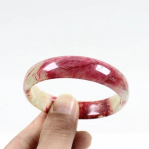 61mm Chinese 100% Nature New Red White Jade Xiuyu Gems Bangle Bracelet j7533 - Picture 1 of 10