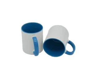 AAA Sublimation Mugs 36-6 pcs Colour Inner Blue 11oz Double Coated Heat Press - Picture 1 of 3