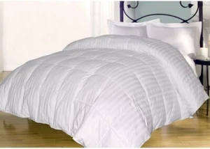 350 Thread Count Cotton Damask Comforter Cover, Large, White Solid Color - Picture 1 of 3