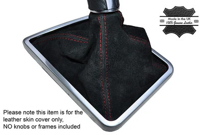 BOTA DE CAMBIO MANUAL PIEL GAMUZA PUNTADA ROJA PARA DODGE CHALLENGER 2008-2014 Foto 1 de 3