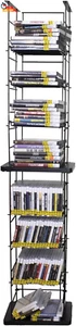 Fixturedisplays CD Tower Media Rack DVD Organizer Video Game Blu Ray Storage Hol - Picture 1 of 12