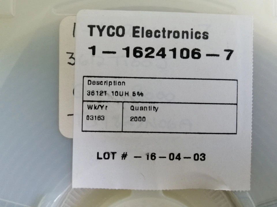 LOT OF 150pcs  Tyco 1-1624106-7 10uH 5% 3612 SMD Inductor  - Image 1 of 1