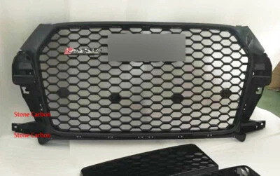 Глянцевые черные хромированные кольца решетки радиатора в стиле RSQ3 для 2017 2018 Audi Q3 - Изображение 1 из 3