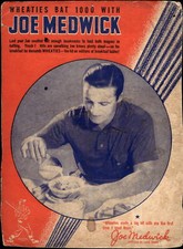 1938 WHEATIES JOE MEDWICK NNO FAIR SERIES 11 BASEBALL ST. LOUIS CARDINALS