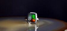 Außergewöhnlicher grün oranger Edelstein Ring 925 Silber 17,4 mm