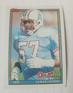 1991 Topps Football Card #225 Lamar Lathon - Houston Oilers - Picture 1 of 2