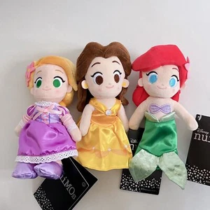 Disney Princess Rapunzel Ariel Belle nuiMOs Plush Doll Set of 3 Japan Authentic - Picture 1 of 7