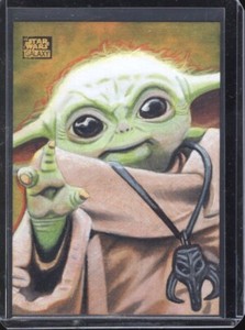 FRANK A. KADAR TOPPS STAR WARS SAGA GALAXY CHROME GROGU BABY YODA SKETCH CARD