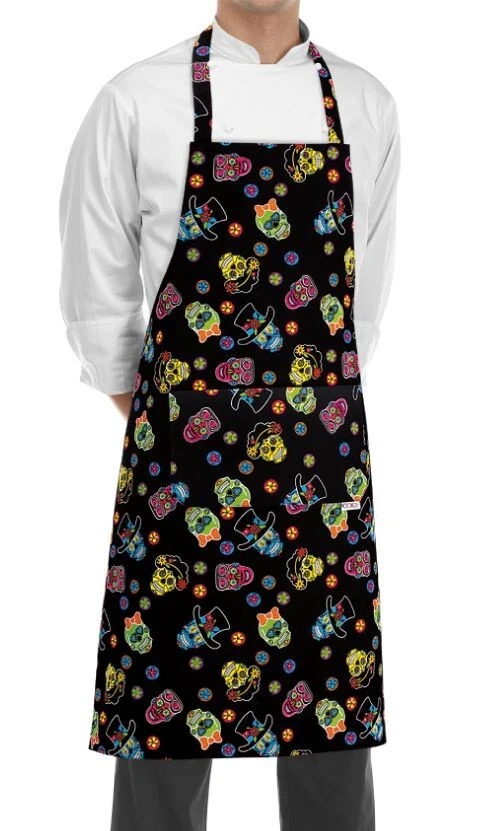 EGOCHEF Latzschürze Mexico Skulls Grillschürze Kochschürze Totenköpfe ★TOP★