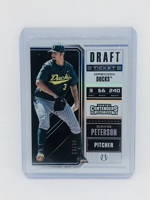 2018 Panini Contenders Draft Picks Baseball David Peterson Draft /99 Mets - Image 1 of 2