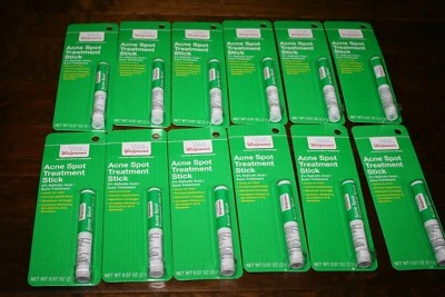 Lot of 12 Walgreens Acne Spot Treatment Stick - 2% Salicylic Acid Acne Treatment - Image 1 of 4