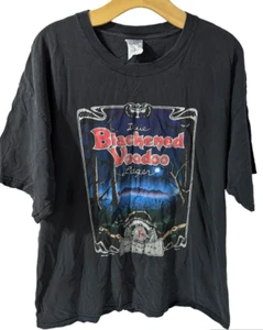 Vintage 1991 Blackened Voodoo Lager Dixie Brewing Co Beer Black T-Shirt Size XL - Picture 1 of 13