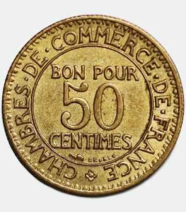 UNC 1923 France coin 50 Centimes – Chambers of Commerce - Picture 1 of 3